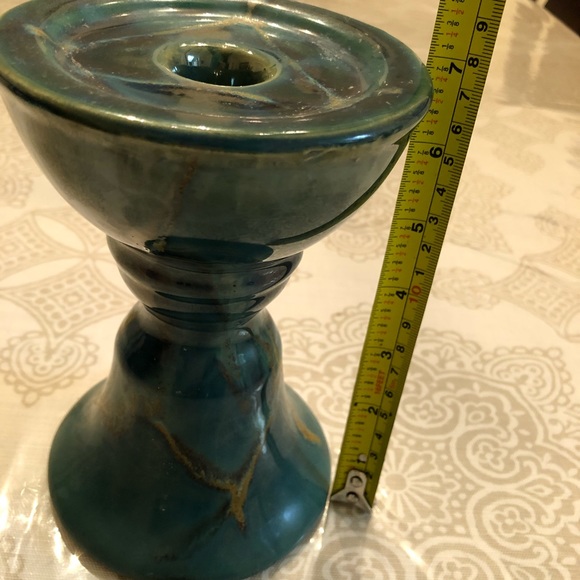 Hand glazed candle holder 7” - Picture 5 of 7